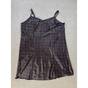 APT. 9 Slip Dress Satin Mini Lingerie Heart Print Black Pink Size XL